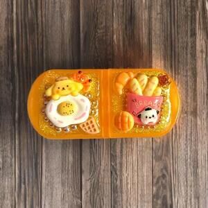 Handmade Decoden Mini Pill Box Pochacco Pompompurin, Kawaii Junk Trinket Case